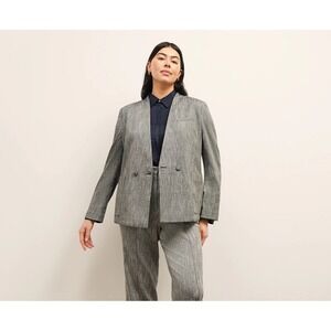 MM Lafleur The Janette Jacket Women's 20 Plus Gray Tweed Stretch Designer Preppy